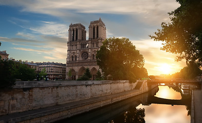 Image showing Dawn over Notre Dame