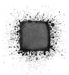 Image showing Watercolor square of splashes