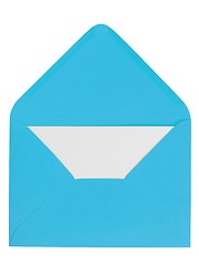 Image showing Blue envelope with letter