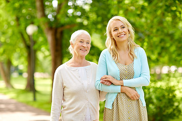Image showing daughter with senior mother at park