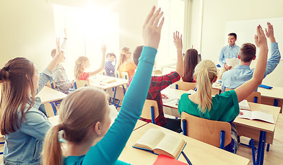 Image showing group of high school students and teacher