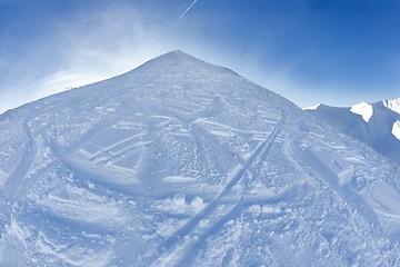 Image showing Ski slope with fresh snow