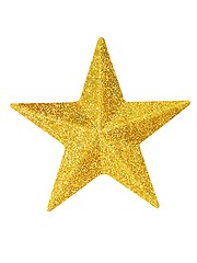 Image showing Gold Christmas star on white