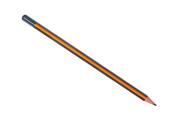 Image showing Orange pencil on white