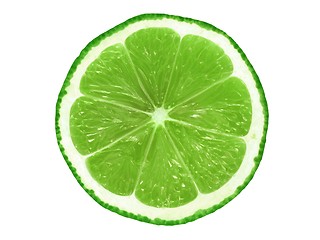 Image showing Lime slice on white