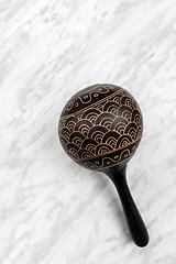 Image showing Maracas percussion instrument on marble background