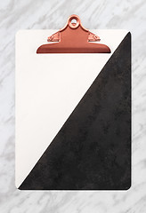 Image showing Stylish clipboard on marble background