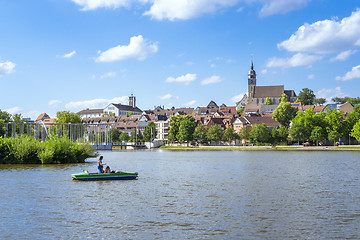 Image showing boeblingen lake with view to the church