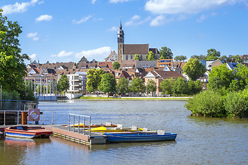 Image showing boeblingen lake with view to the church