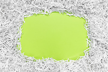 Image showing Frame with copy space made of recycled shredded paper