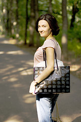 Image showing woman with shopping bag