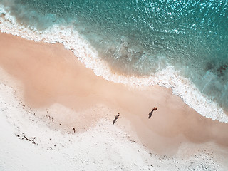 Image showing Early morning wavy tidal patterns