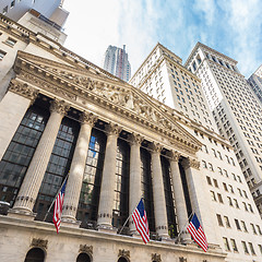 Image showing Exterior of New york Stock Exchange, Wall street, lower Manhattan, New York City, USA.