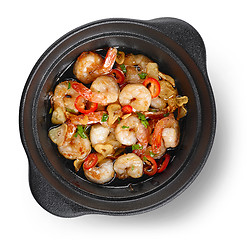 Image showing spicy garlic prawns