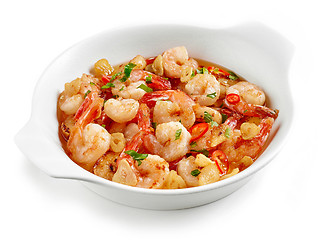 Image showing spicy garlic prawns