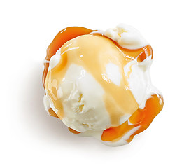 Image showing vanilla ice cream with caramel sauce