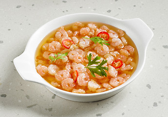 Image showing spicy garlic prawns