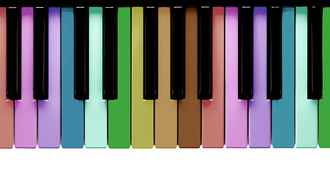 Image showing Rainbow piano keys