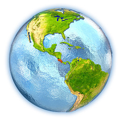 Image showing Costa Rica on isolated globe