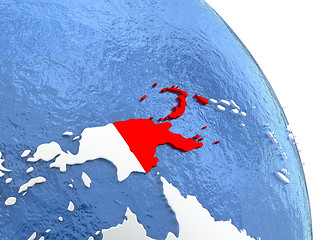 Image showing Papua New Guinea on elegant globe