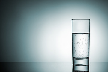 Image showing Glass of water with reflection