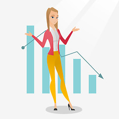 Image showing Bancrupt business woman vector illustration.