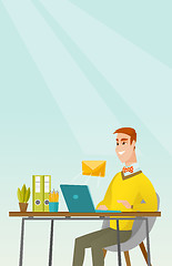 Image showing Businessman receiving or sending email.