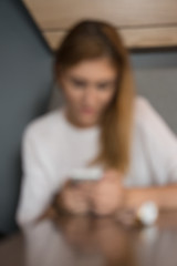 Image showing young woman using mobile phone