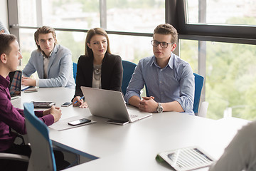 Image showing Business Team At A Meeting at modern office building