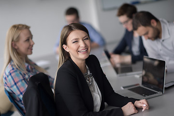 Image showing Business Team At A Meeting at modern office building