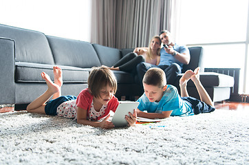 Image showing young couple spending time with kids