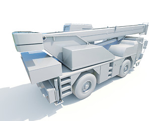 Image showing Truck Mounted Crane on White