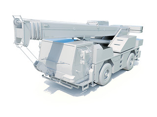 Image showing Truck Mounted Crane on White