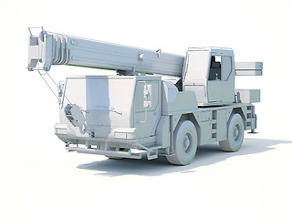 Image showing Truck Mounted Crane on White