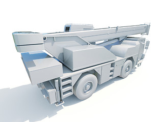 Image showing Truck Mounted Crane on White