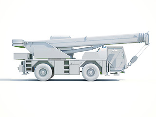 Image showing Truck Mounted Crane on White