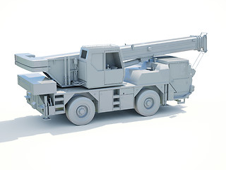 Image showing Truck Mounted Crane on White