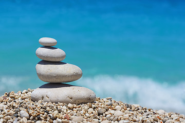 Image showing Stack of pebble stones