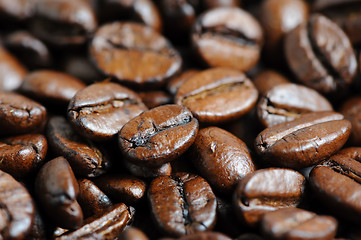 Image showing roasted coffee beans macro background