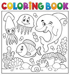 Image showing Coloring book sea life theme 7