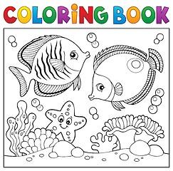 Image showing Coloring book sea life theme 5