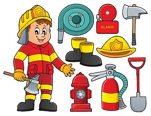 Image showing Firefighter theme set 2