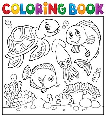 Image showing Coloring book sea life theme 1