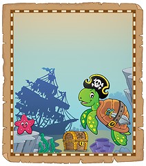 Image showing Pirate turtle theme parchment 1