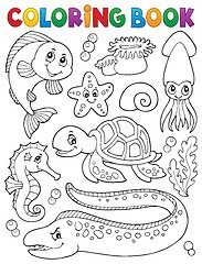 Image showing Coloring book sea life collection 1