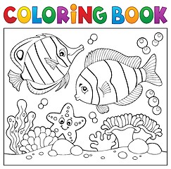 Image showing Coloring book sea life theme 4