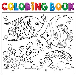 Image showing Coloring book sea life theme 6