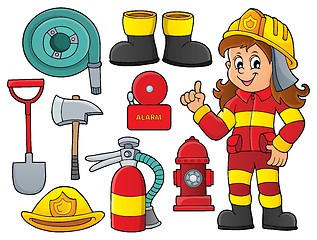 Image showing Firefighter theme set 1