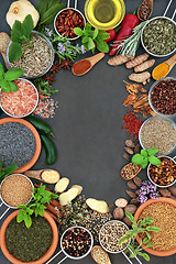 Image showing Herb and Spice Abstract Border