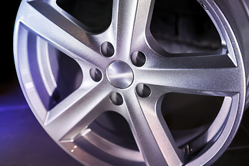 Image showing alloy wheel on dark background